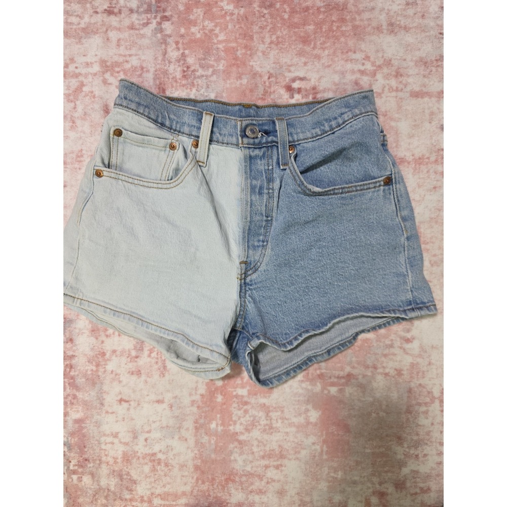 Levis 501 Jean Shorts, 2 Tone Dark And Light , 26"  High Rise Waist, Button Fly